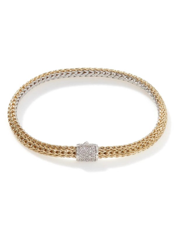 Icon Bracelet, Gold, Silver, Diamonds