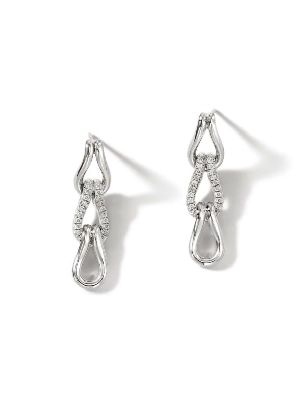 Surf Link Earring, Sterling Silver