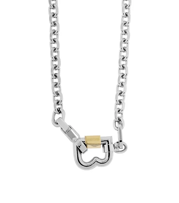 Rotating B-Buckle Two-Tone Necklace