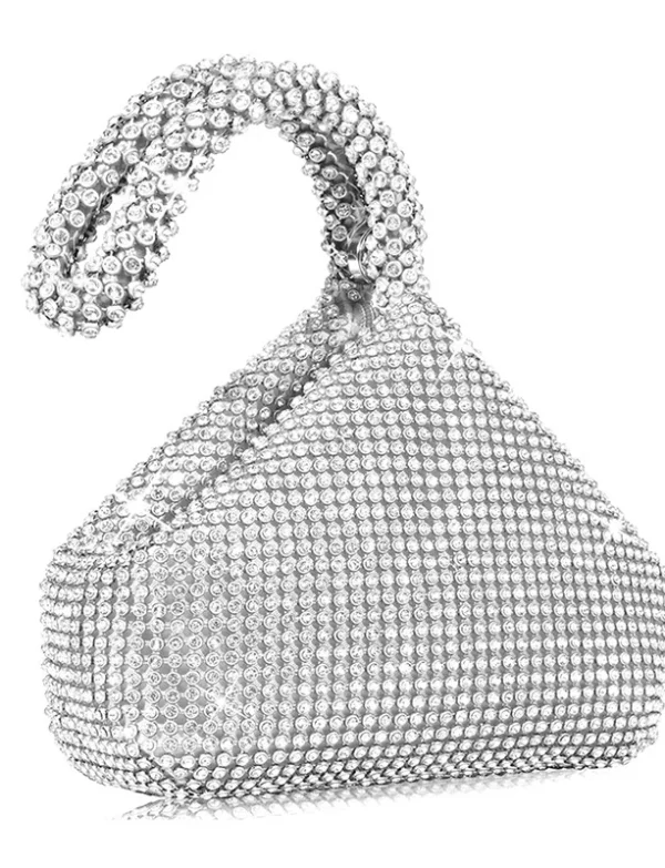 Silver Compact Evening Clutch