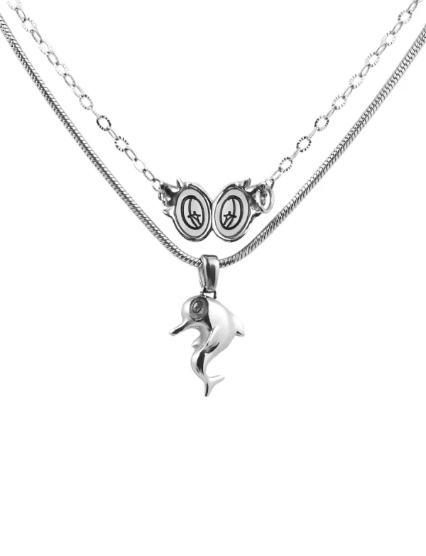 Dolphin Pendant Layered Necklace
