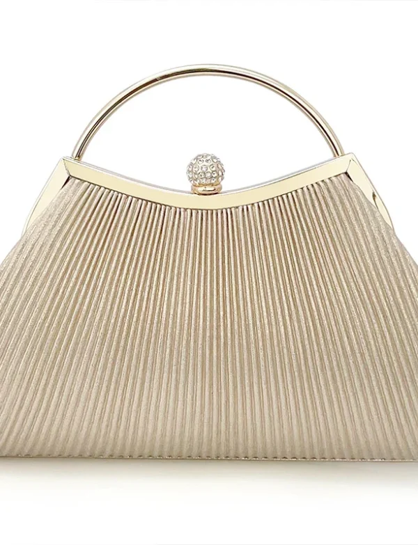 Satin Beige Evening Clutch