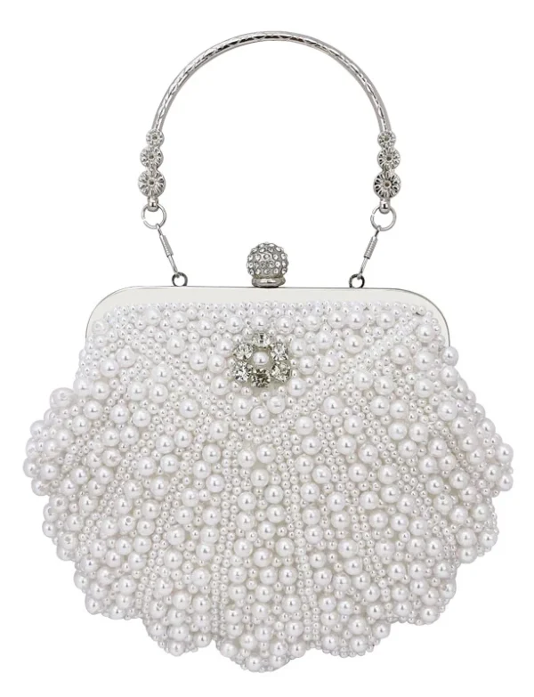 Pearl Embellished Shell Clutch