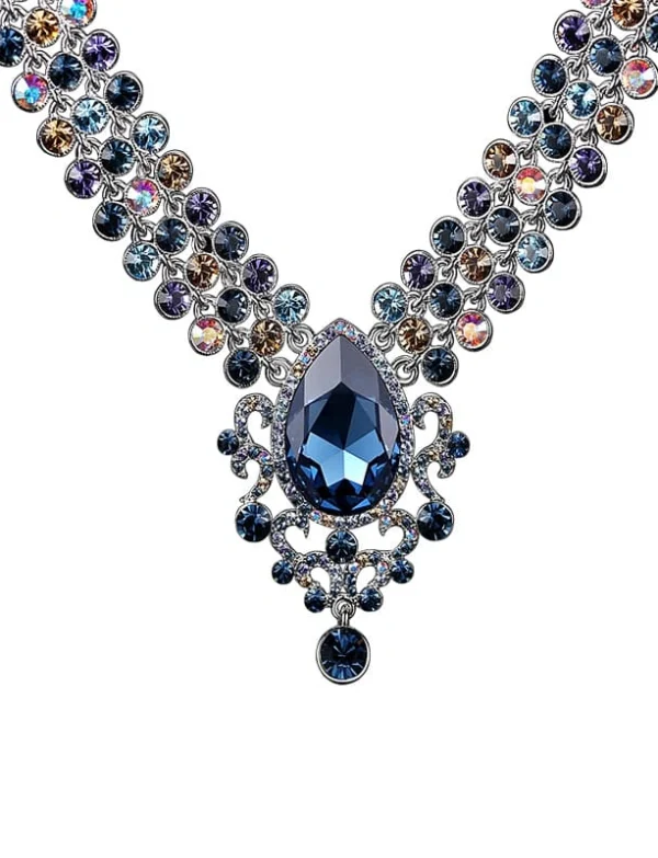 Heart Blue Love Lock Necklace