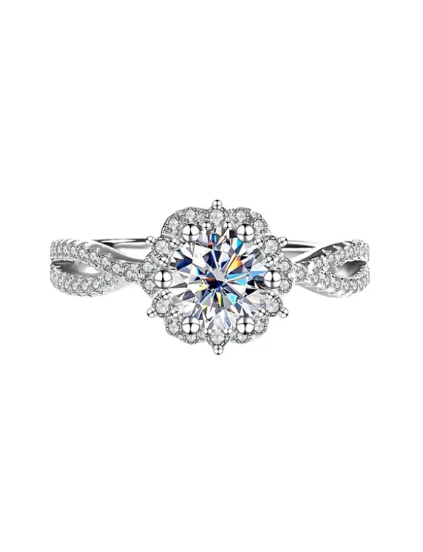 Platinum Shine Moissanite Ring