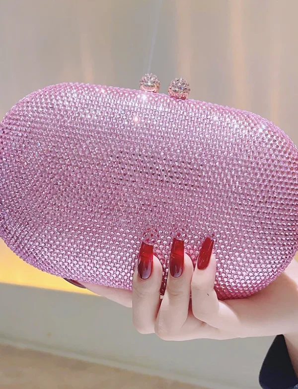 Egg-shaped Rhinestone Clutch