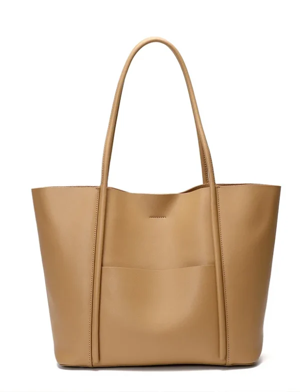 Casual Leather Shoulder Tote  2. Long Description