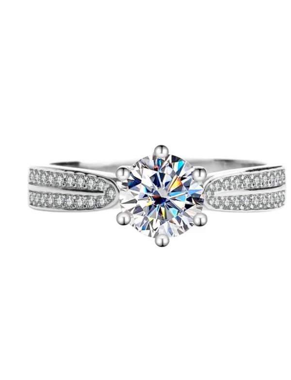 D Color Moissanite Engagement Ring