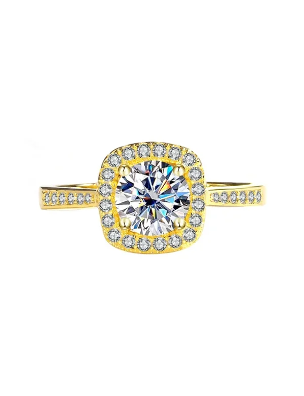 Golden Elegance Moissanite Ring
